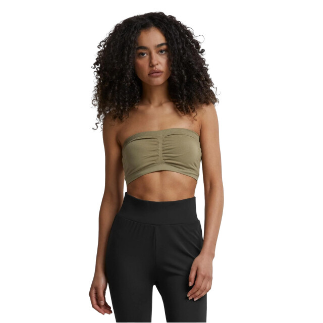 Urban Classics Dames gewatteerde bandeau top UTTN163_khakigreen large