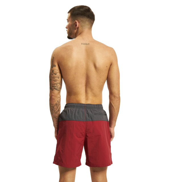Urban Classics Heren blok zwemshorts UTTN159_brickreddarkshadow large