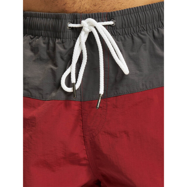 Urban Classics Heren blok zwemshorts UTTN159_brickreddarkshadow large