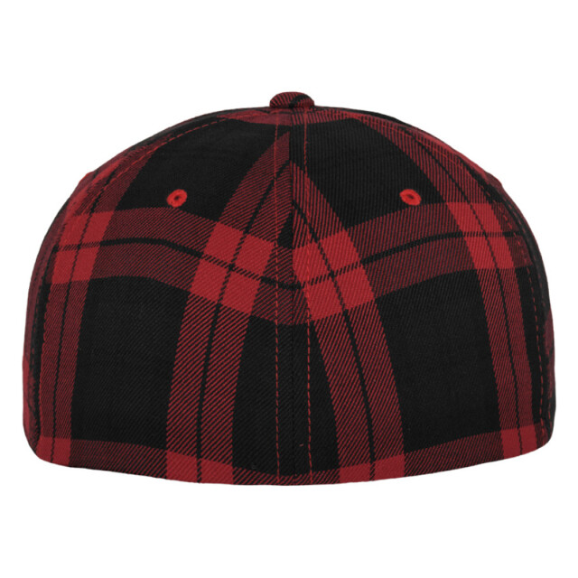 Flexfit Ruitjes baseball cap UTTN1607_blackred large
