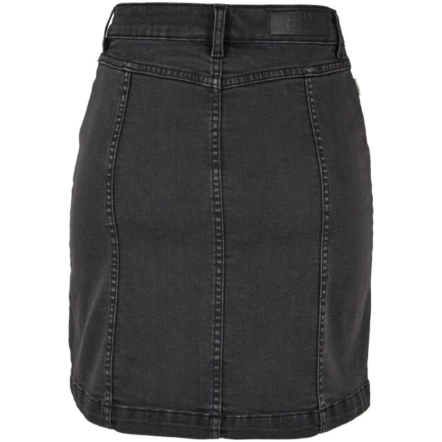 Urban Classics Dames knoop denim stretch rok UTTN1596_blackwash large