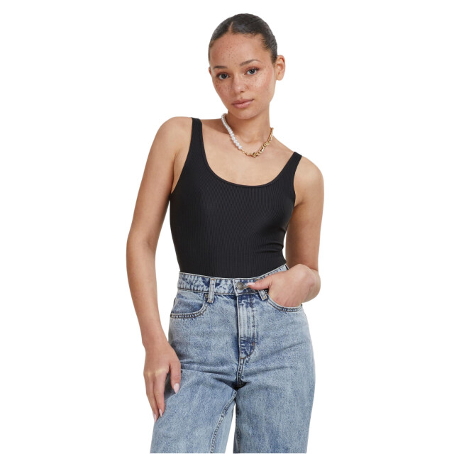 Urban Classics Dames glimmend geribd bodysuit UTTN1590_black large