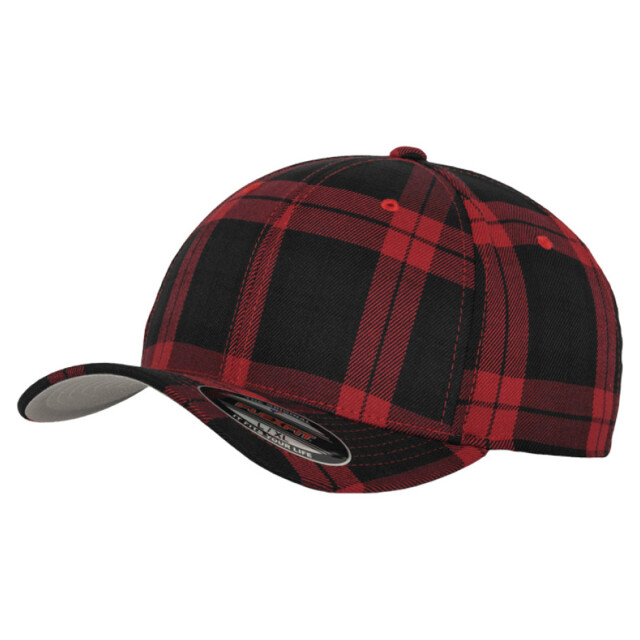 Flexfit Ruitjes baseball cap UTTN1607_blackred large