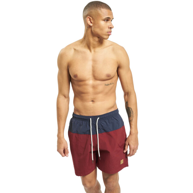 Urban Classics Heren blok zwemshorts UTTN159_navyburgundy large
