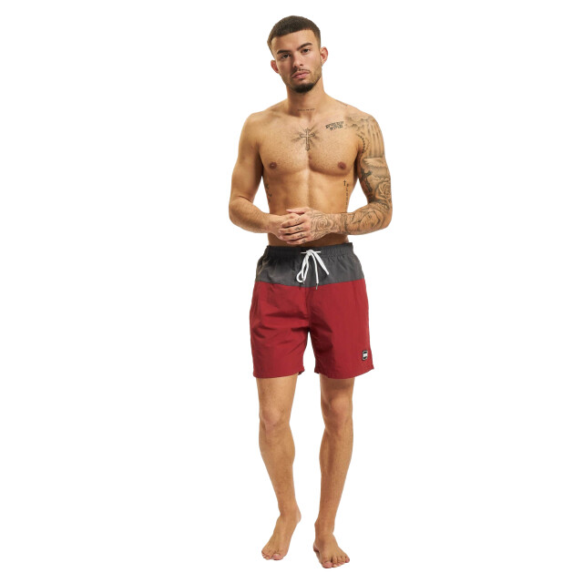 Urban Classics Heren blok zwemshorts UTTN159_brickreddarkshadow large