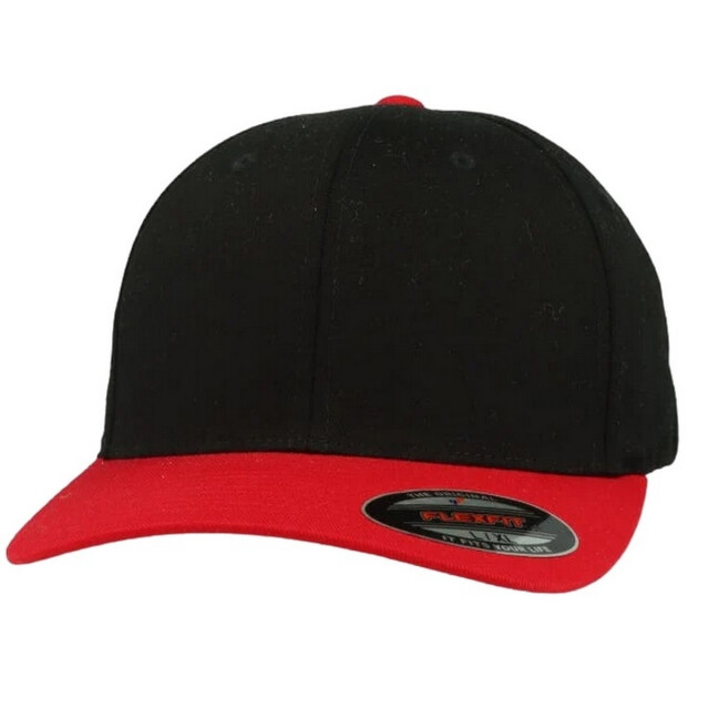 Flexfit Tweekleurige wooly combed baseball cap UTTN1361_blackred large