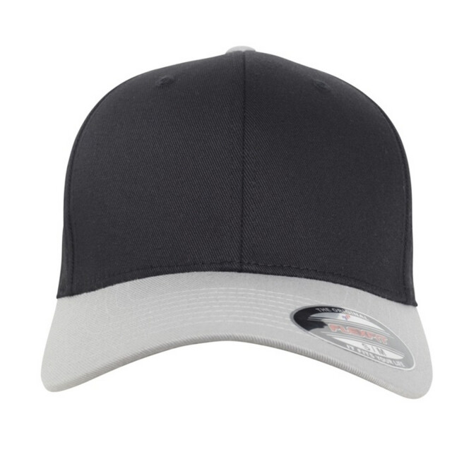 Flexfit Tweekleurige wooly combed baseball cap UTTN1361_blacksilver large