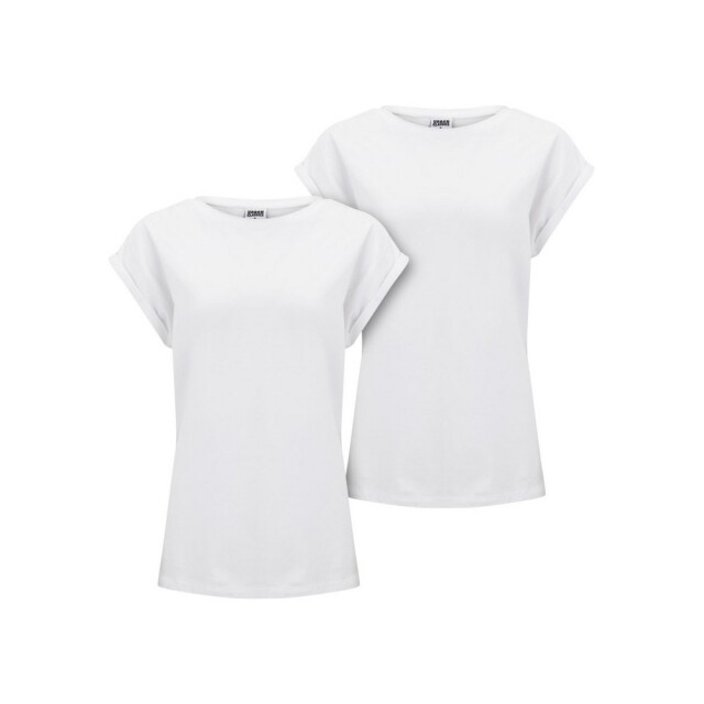 Urban Classics Dames pre-pack verlengd schouder t-shirt (set van 2) UTTN1382_white large