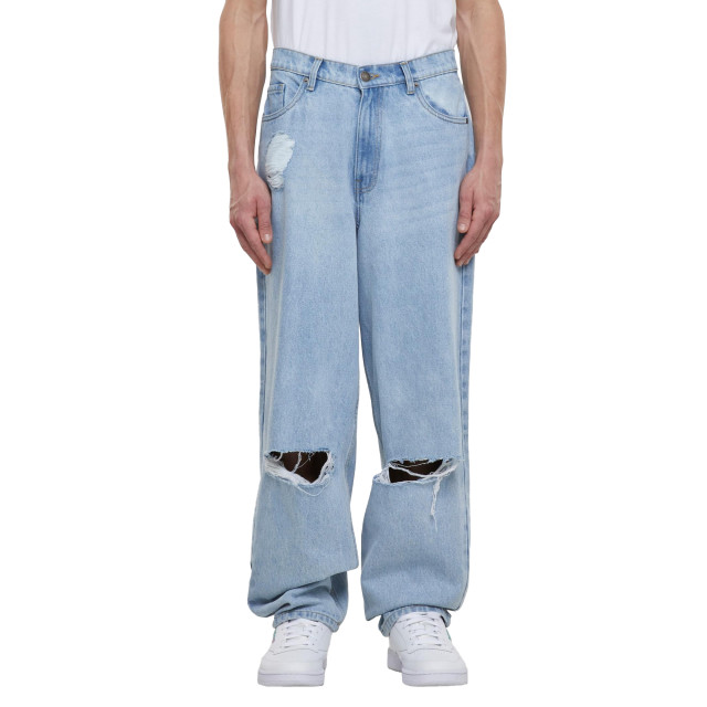 Urban Classics Heren zware knie geknipte baggy jeans UTTN1404_newlightbluewashed large