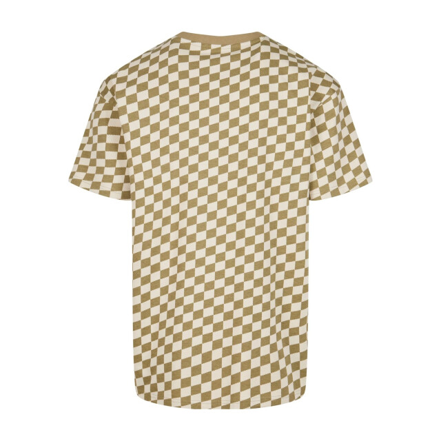 Urban Classics Heren geruit oversized t-shirt UTTN1417_khakiwhite large