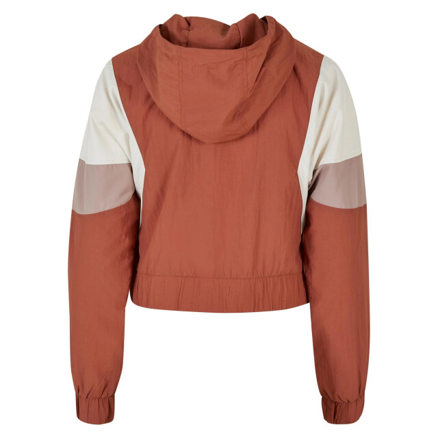 Urban Classics Dames 3 tone crinkle kort jasje UTTN1444_terracottawhitesandduskrose large