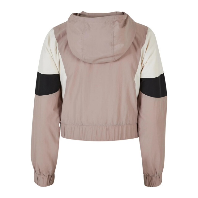 Urban Classics Dames 3 tone crinkle kort jasje UTTN1444_duskrosewhitesandblack large