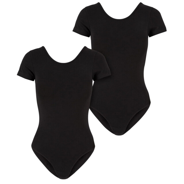 Urban Classics Dames stretch jersey organic bodysuit (set van 2) UTTN1593_black large