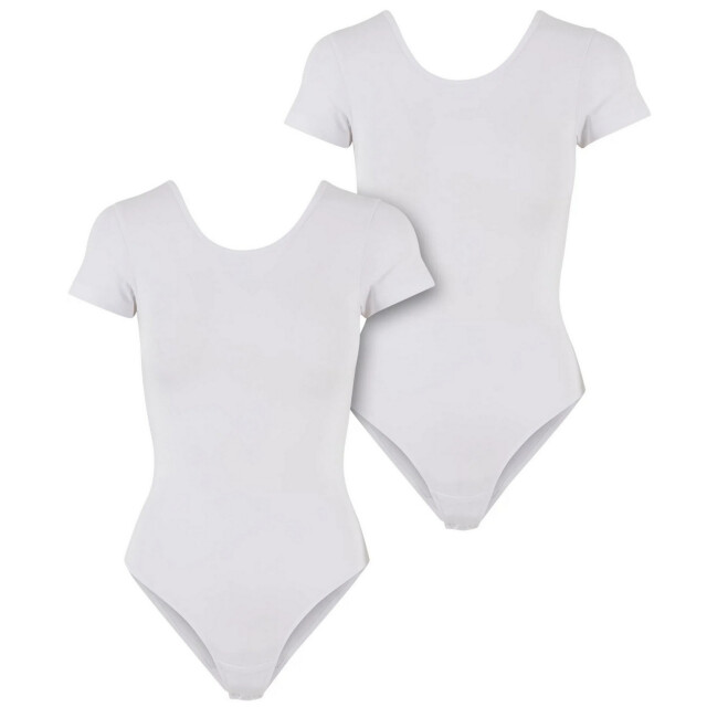 Urban Classics Dames stretch jersey organic bodysuit (set van 2) UTTN1593_white large