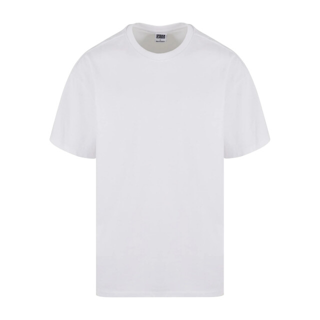 Urban Classics Heren golvend logo zwaargewicht oversized t-shirt UTTN1343_white large