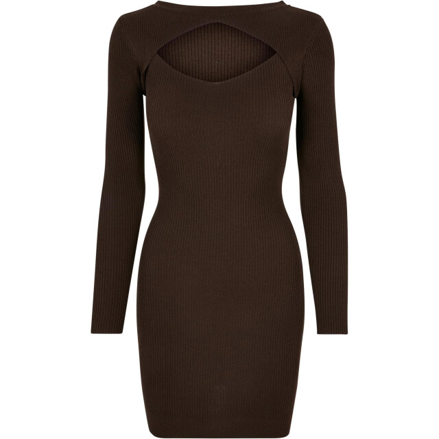 Urban Classics Dames uitgesneden jurk UTTN133_brown large