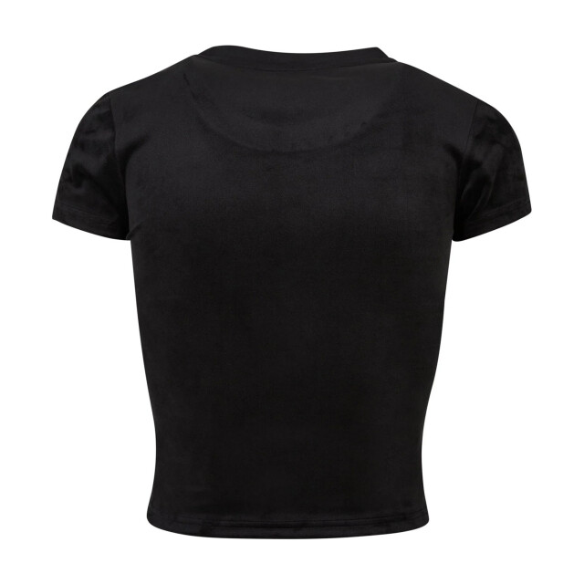 Urban Classics Dames fluwelen kort t-shirt UTTN1575_black large