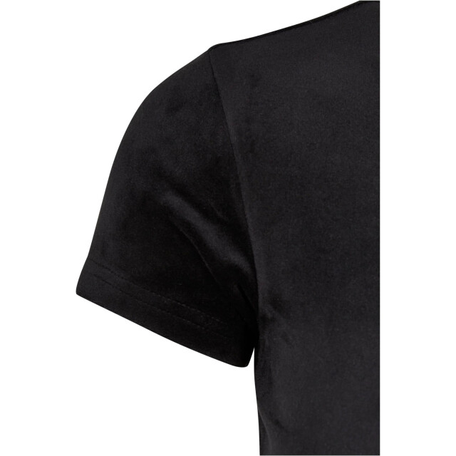 Urban Classics Dames fluwelen kort t-shirt UTTN1575_black large