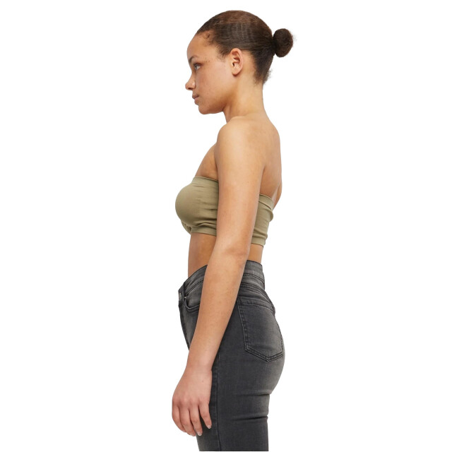 Urban Classics Dames gewatteerde bandeau top UTTN163_khakigreen large