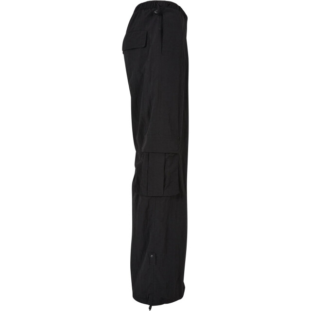 Urban Classics Dames nylon gekreukelde wijde cargo broek UTTN1561_black large