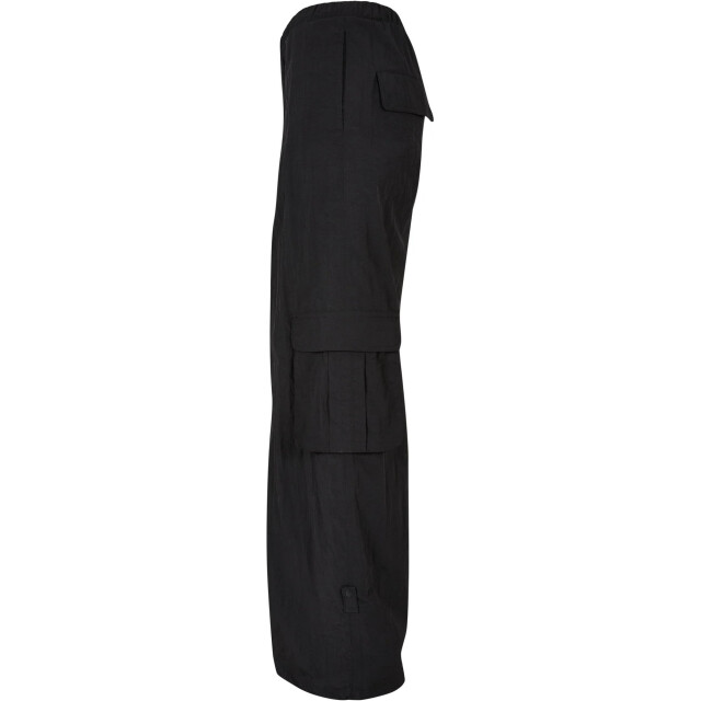 Urban Classics Dames nylon gekreukelde wijde cargo broek UTTN1561_black large