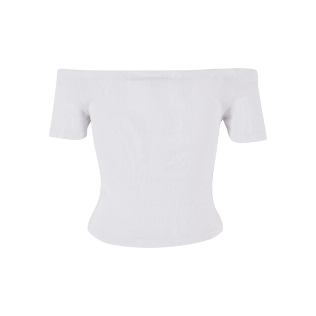 Urban Classics Dames geribd organic cotton off shoulder top (set van 2) UTTN1559_white large