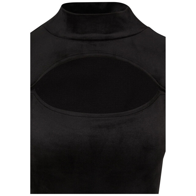 Urban Classics Dames uitgesneden fluwelen schildpadhals bodysuit UTTN1301_black large