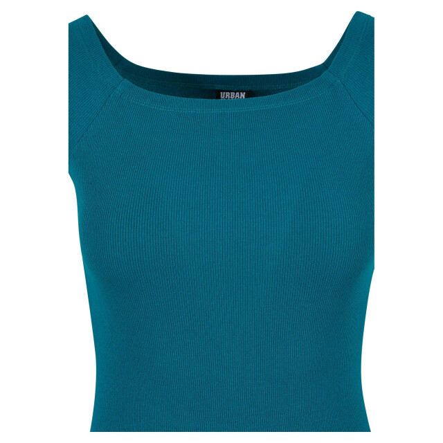 Urban Classics Dames ribbed off shoulder dress UTTN153_greenwater large