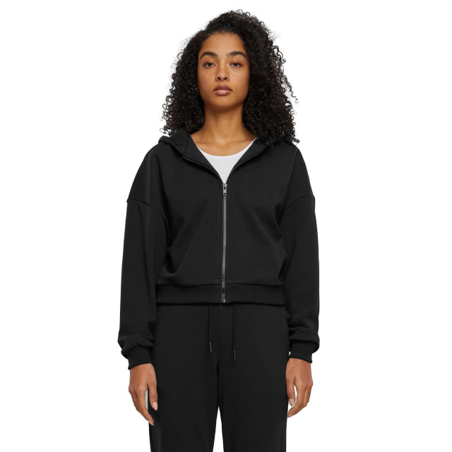 Urban Classics Dames cozy zip cropped hoodie UTTN1547_black large