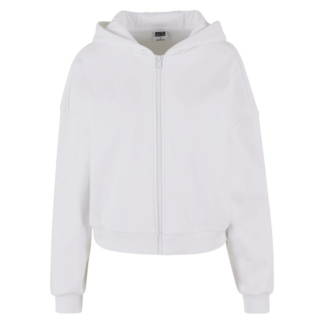 Urban Classics Dames cozy zip cropped hoodie UTTN1547_white large