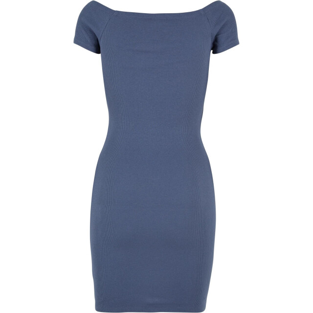 Urban Classics Dames ribbed off shoulder dress UTTN153_vintageblue large