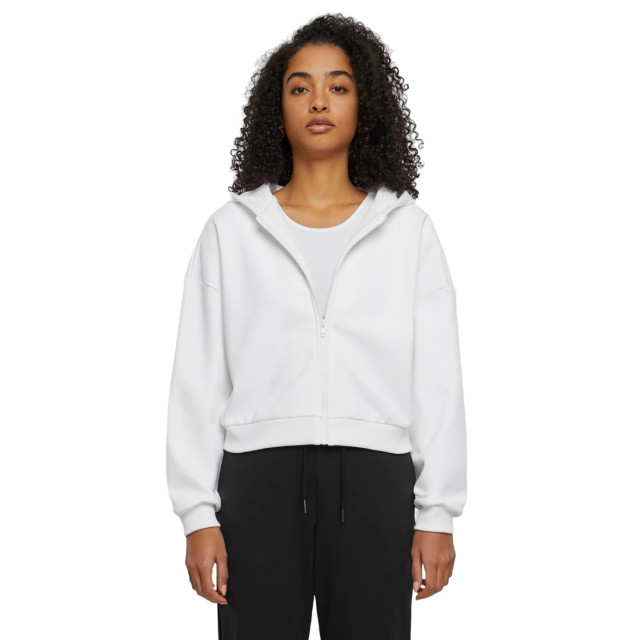 Urban Classics Dames cozy zip cropped hoodie UTTN1547_white large