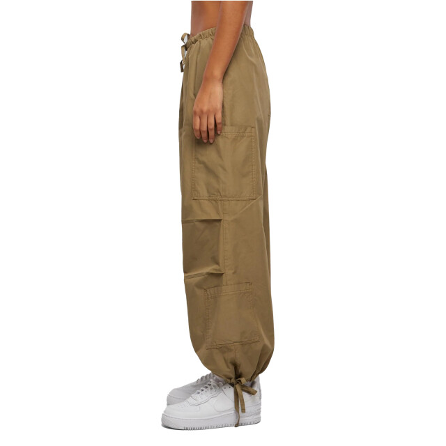 Urban Classics Dames katoenen parachute cargo broek UTTN1549_khaki large