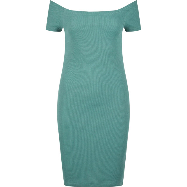 Urban Classics Dames ribbed off shoulder dress UTTN153_paleleaf large