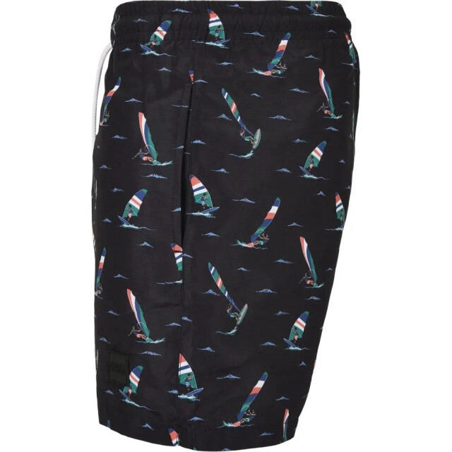 Urban Classics Heren surf print zwemshort UTTN1513_black large