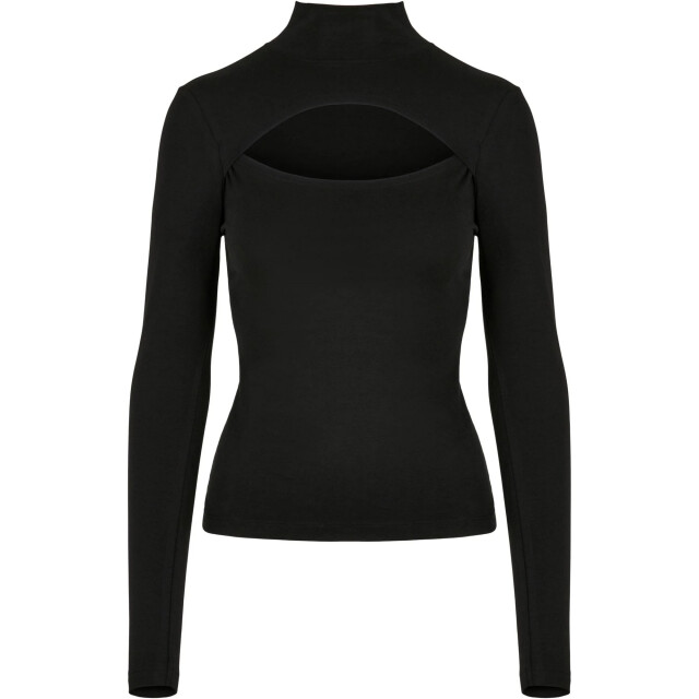 Urban Classics Dames uitgesneden schildpadhals top met lange mouwen UTTN1267_black large