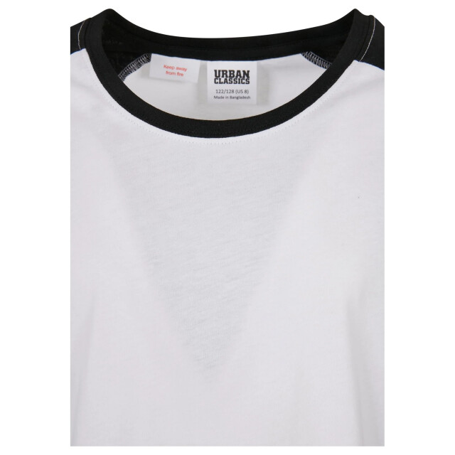 Urban Classics Meisjes contrast raglan t-shirt met lange mouwen UTTN1270_whiteblack large