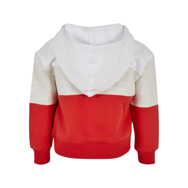 Urban Classics Meisjes 3 tone oversized hoodie UTTN1474_whitelightgreyhugered large