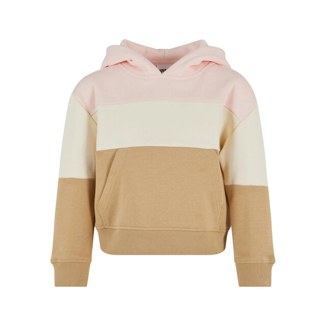 Urban Classics Meisjes 3 tone oversized hoodie UTTN1474_pinkwhitesandunionbeige large