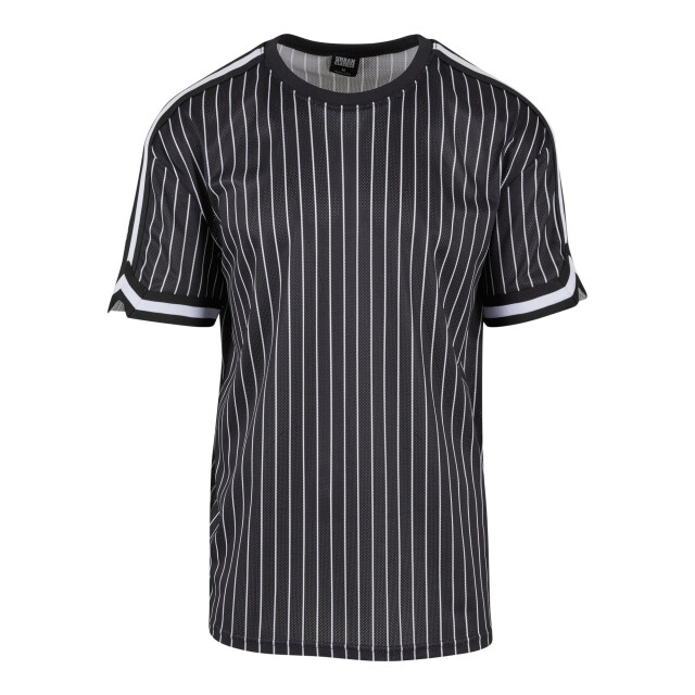 Urban Classics Heren gestreept mesh oversized t-shirt UTTN1248_blackwhite large