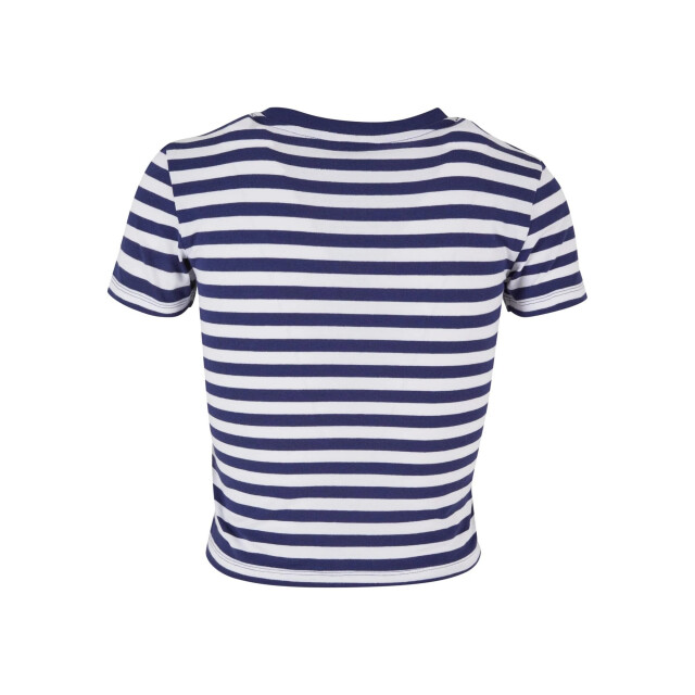 Urban Classics Dames gestreept kort t-shirt UTTN1256_whitedarkblue large