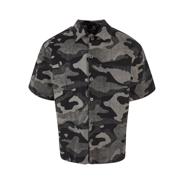 Urban Classics Heren laser camo boxy overhemd UTTN1258_black large