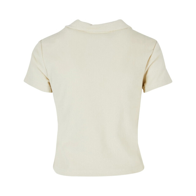 Urban Classics Dames badstof poloshirt UTTN1224_palewhite large