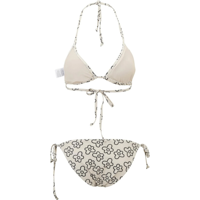 Urban Classics Dames bloemen driehoek bikini set UTTN1225_blackwhite large