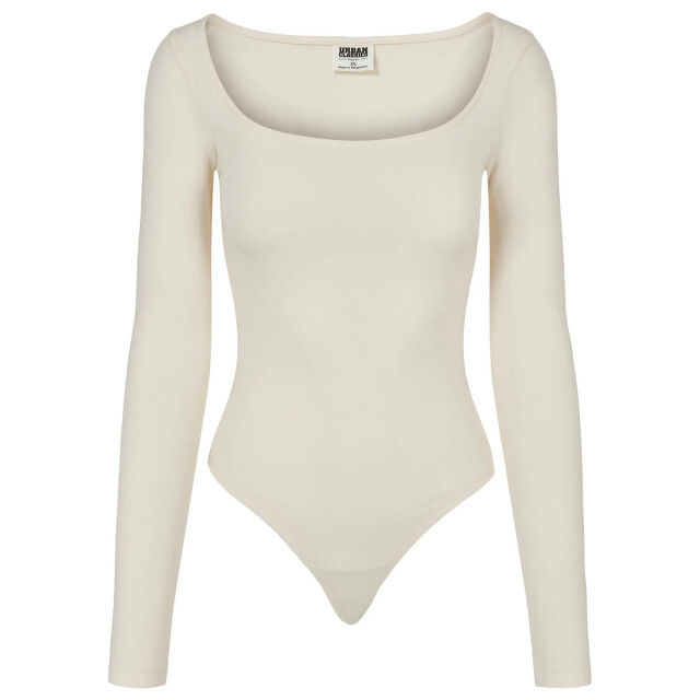 Urban Classics Dames biologische bodysuit met lange mouwen UTTN1226_whitesand large