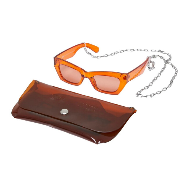 Urban Classics Unisex volwassen zonnebril venetië met ketting UTTN155_brownsilver large