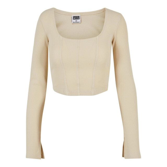 Urban Classics Dames geribde top met lange mouwen UTTN1485_softseagrass large