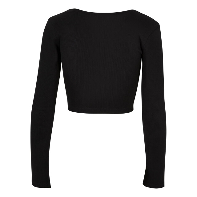 Urban Classics Dames geribde top met lange mouwen UTTN1485_black large