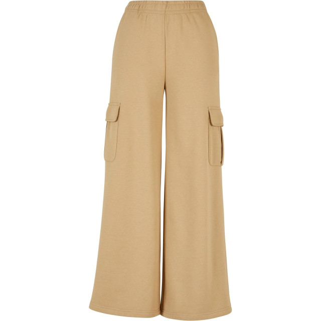 Urban Classics Dames badstof hoge taille wijde been cargo broek UTTN1163_unionbeige large