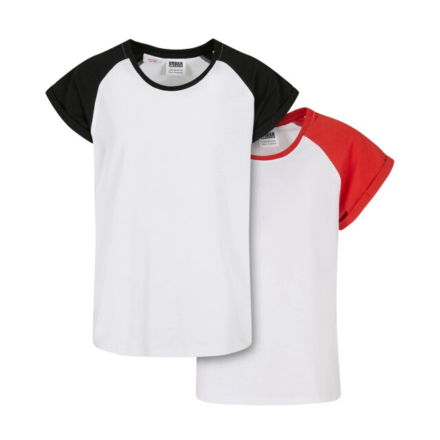 Urban Classics Meisjes contrast raglan t-shirt (set van 2) UTTN1145_hugeredwhiteblack large